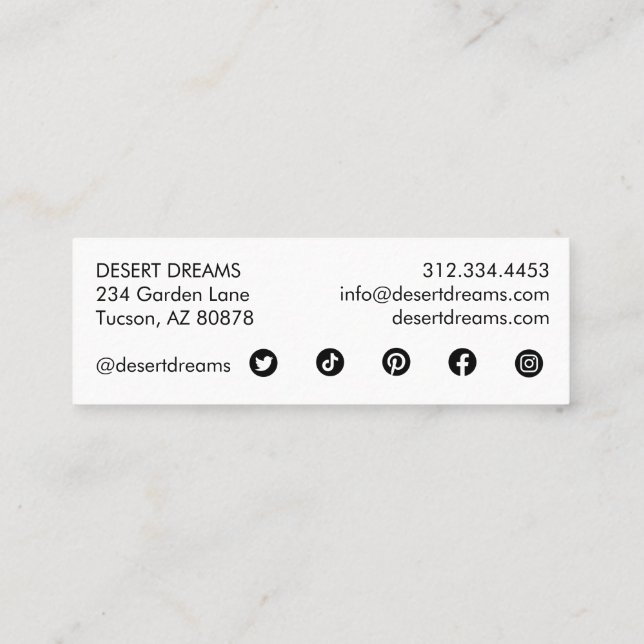 Lila Cactus Blume Desert Garden Foto Reisen Mini Visitenkarte (Rückseite)