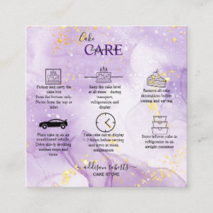 Lila Cake Care Square Business Card Quadratische Visitenkarte