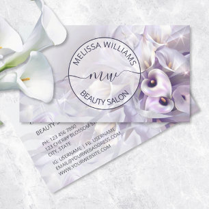 Lila Calla-Blume-Logo Visitenkarte
