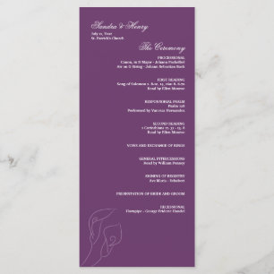 Lila Calla Lilies Hochzeitsprogramm Programm