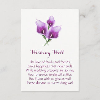 Lila Calla Lily Hochzeitkarten Begleitkarte