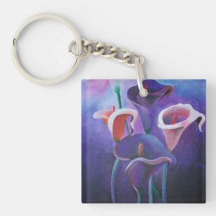 Lila Callas Lilac und Lila Kunst Schlüsselanhänger