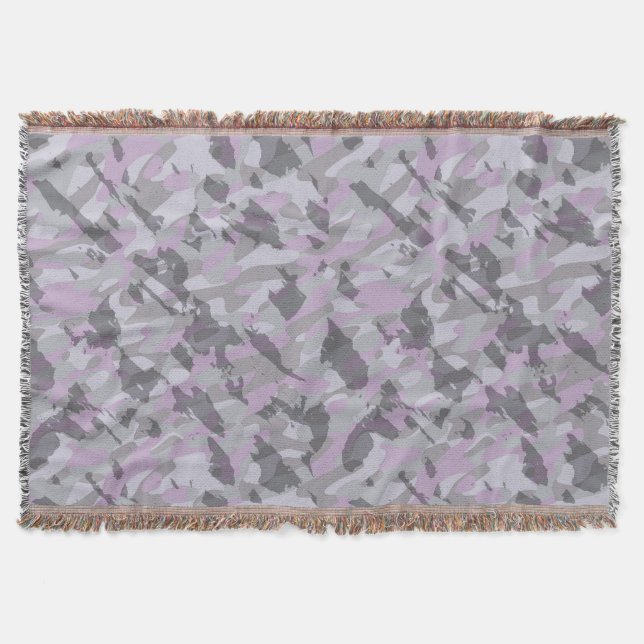 Lila Camouflage abstrakt Decke (Vorderseite)