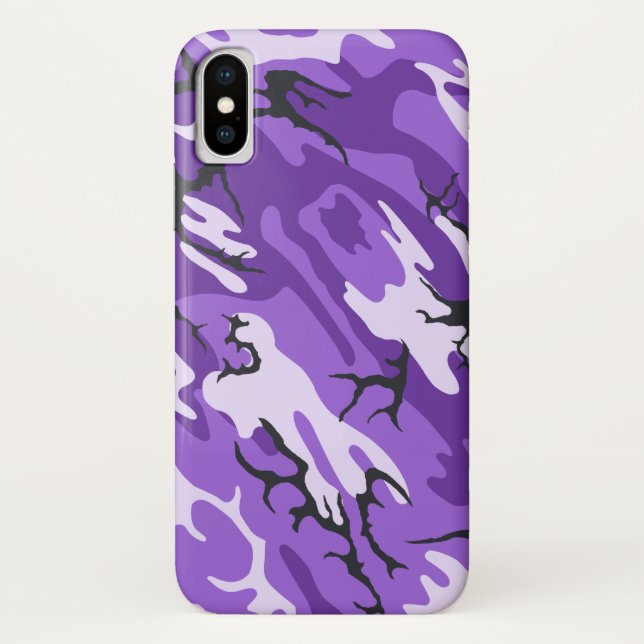 Lila Camouflage Case-Mate iPhone Hülle (Rückseite)