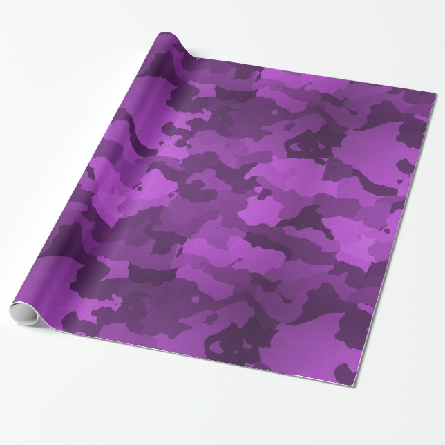 Lila Camouflage Geschenkpapier (Ungerollt)