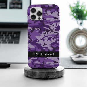 Lila Camouflage Ihr Name personalisieren iPhone 15 Pro Max Hülle