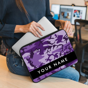 Lila Camouflage Ihr Name personalisieren Laptopschutzhülle