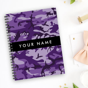 Lila Camouflage Ihr Name personalisieren Planer