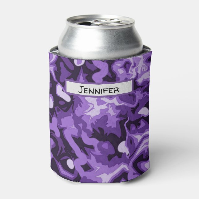 Lila Camouflage kann Flasche Cooleres Kleine Gesch Dosenkühler (Kanne Vorderseite)