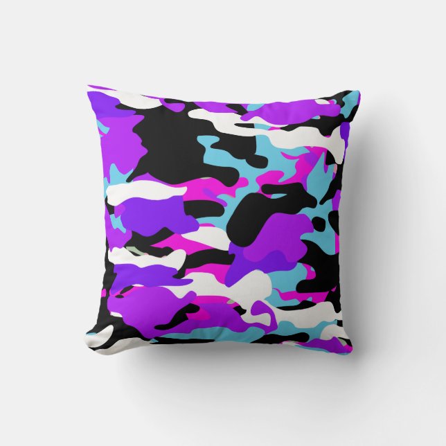 Lila  Camouflage Kissen (Vorderseite)