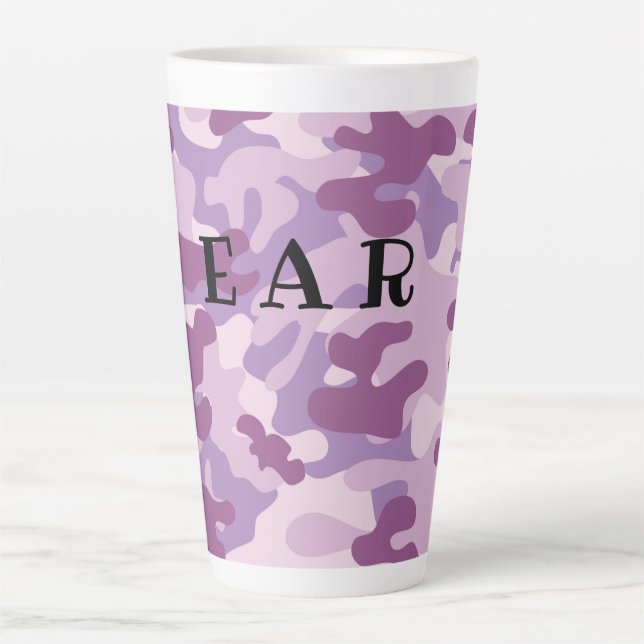Lila Camouflage Latte Tasse (Vorderseite)