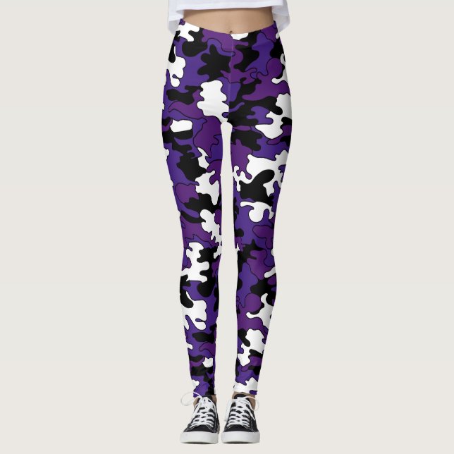 Lila Camouflage-Leggings Leggings (Vorderseite)