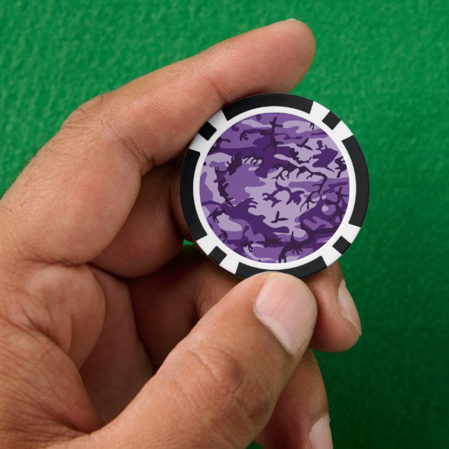 Lila Camouflage, Militär, Armee Pokerchips (Hand)