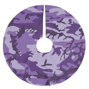 Lila Camouflage, Militär, Armee Polyester Weihnachtsbaumdecke