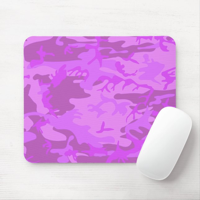 Lila Camouflage-Muster Mousepad (Mit Mouse)