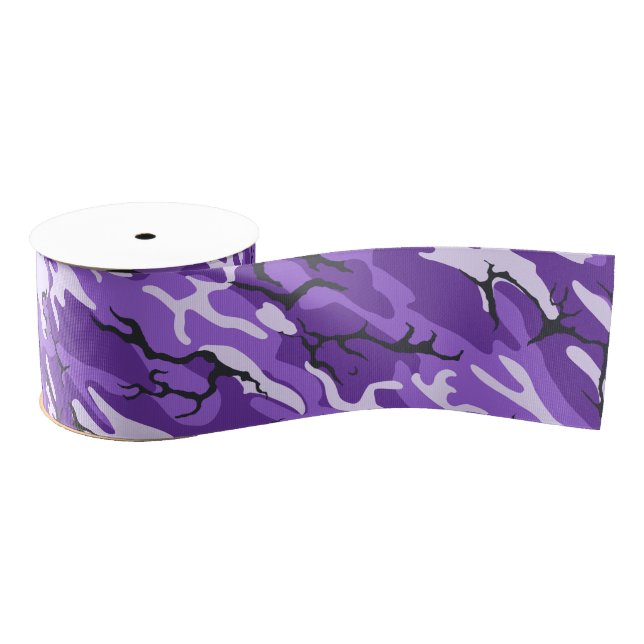 Lila Camouflage Ripsband (Spule)