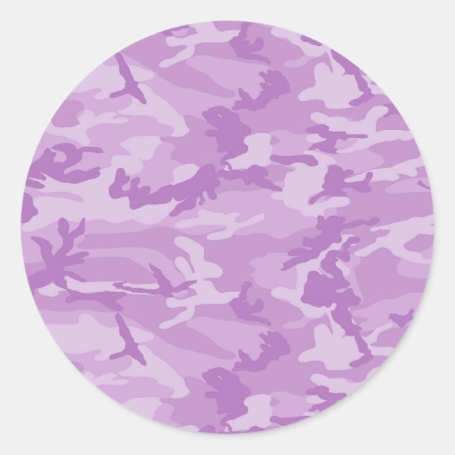 Lila Camouflage Runder Aufkleber (Vorderseite)