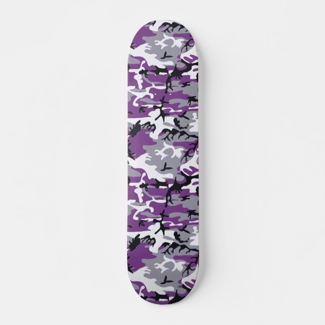 Lila Camouflage Skateboard (Vorne)