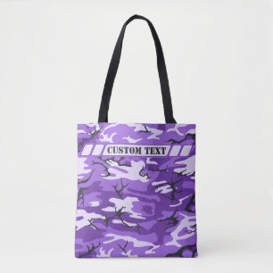 Lila Camouflage-Tasche mit kundenspezifischem Text