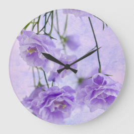 Lila Campanella Blume Makro Große Wanduhr