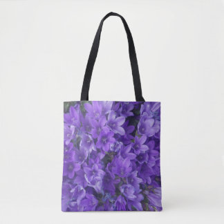 Lila Campanula Blumen Tragetasche