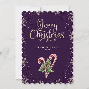 Lila Candy Cane Stechpalmen Beeren Weihnachten