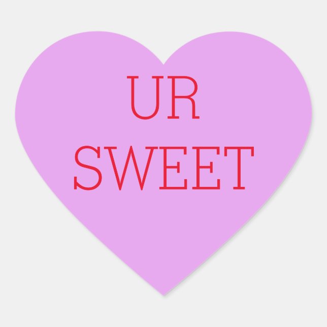 Lila Candy Conversation Heart Sticker Ihr Text (Vorderseite)