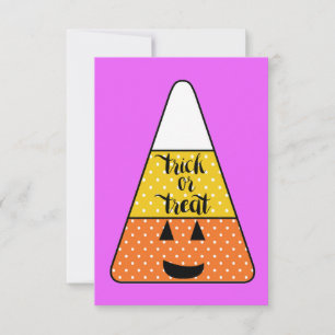 Lila Candy Corn Trick oder Treat Halloween Karte