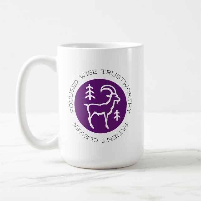 Lila Capricorn Zodiac Star Sternensignatur Kaffeetasse (Links)