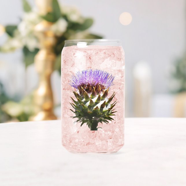 Lila Cardoon-Distel-Blume Dosenglas (Insitu (Hochzeit))