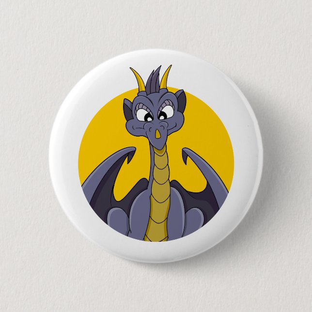 Lila Cartoon Button (Vorderseite)