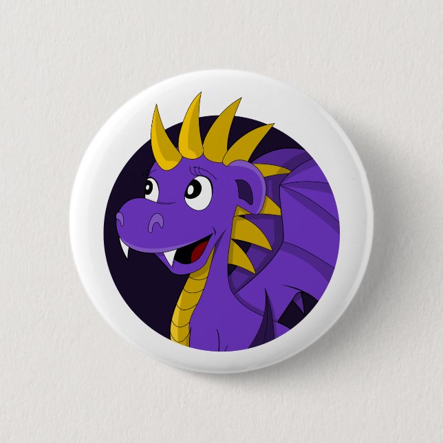 Lila Cartoon Button (Vorderseite)