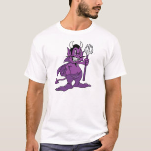 Lila Cartoon-Dämon T-Shirt