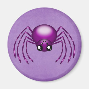 Lila Cartoon Spider Graphic Magnete