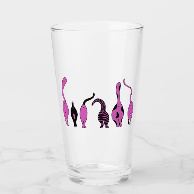 Lila Cat-Hintern Glas (Vorderseite)