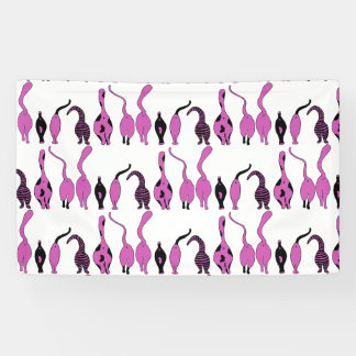 Lila Cat Hintern Muster Banner