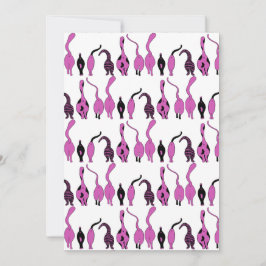 Lila Cat Hintern Muster Einladung