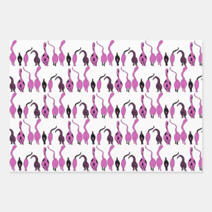 Lila Cat Hintern Muster Geschenkpapier Set