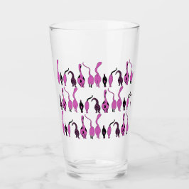 Lila Cat Hintern Muster Glas