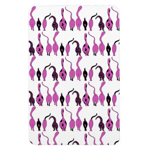Lila Cat Hintern Muster Magnet