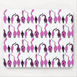 Lila Cat Hintern Muster Mousepad