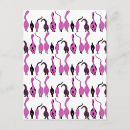 Lila Cat Hintern Muster Postkarte