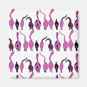 Lila Cat Hintern Patttern Magnet
