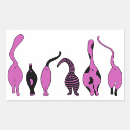 Lila Cat-Hintern Rechteckiger Aufkleber