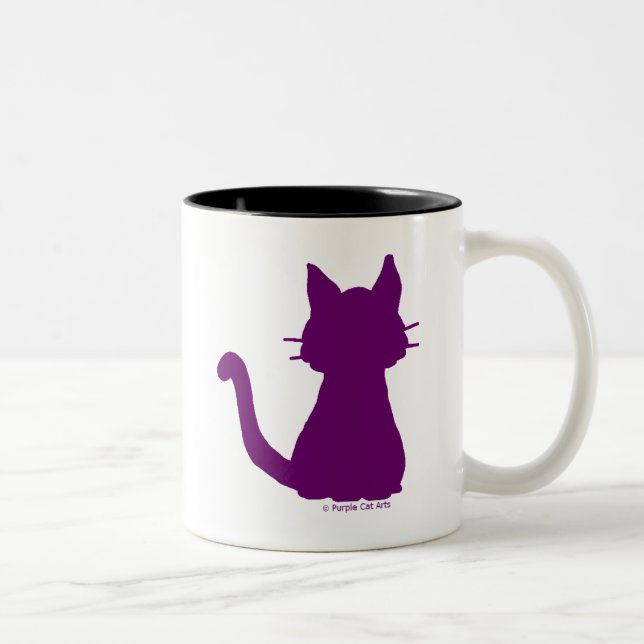 Lila Cat-Silhouette Tasse (Rechts)