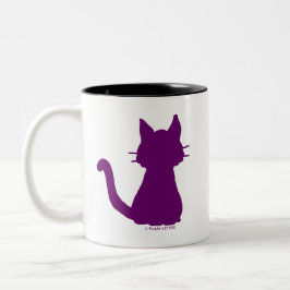 Lila Cat-Silhouette Tasse