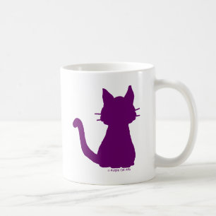 Lila Cat-Silhouette Tasse