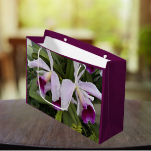 Lila Cattleya Orchias Floral Große Geschenktüte