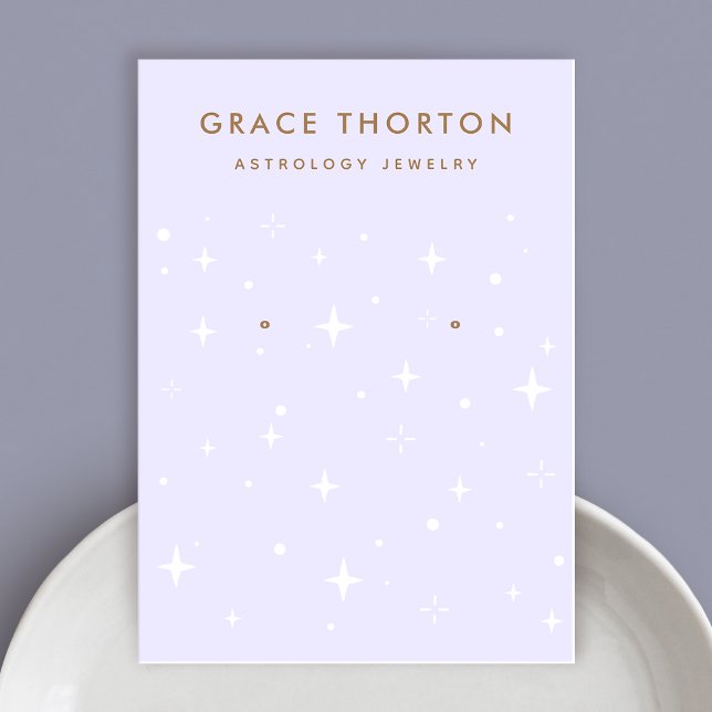 Lila Celestial Boho Stars Earring Display Visitenkarte (Von Creator hochgeladen)