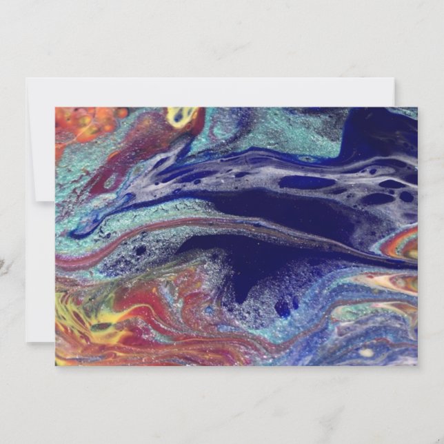 Lila Chaos-Farben Einladung (Vorderseite)